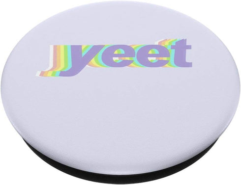 Yeet Funny Rainbow Text Aesthetic PopSockets PopGrip: Swappable Grip for Phones & Tablets
