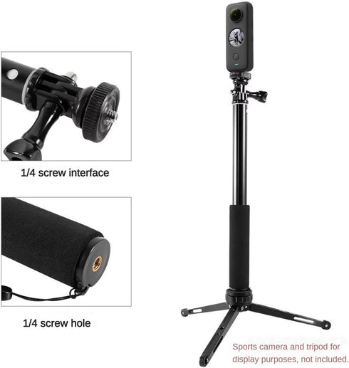 Reflex Camera 93.5cm 13/12/11/10/9/8/7, 360 X4 X3 X2 1/4" Extension Pole Selfie Stick Tripod Compatible with Go Pro