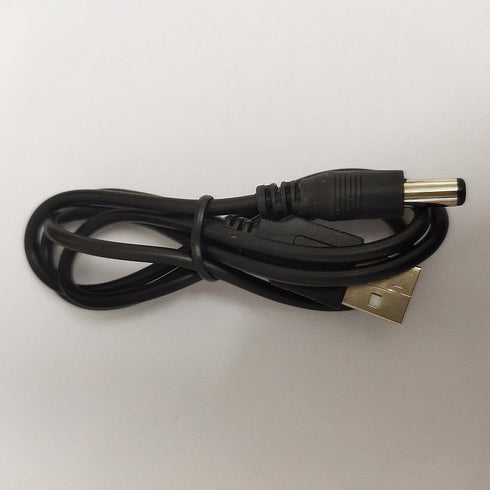USB Cable 5.5mm/2.1mm 5V DC Barrel Jack Power Cable (Black, 100cm) for VoIP Phone Router, Portable Power Source, Serato