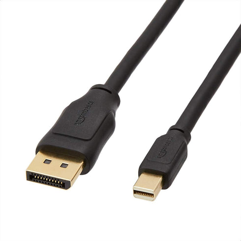 Amazon Basics Mini DisplayPort to DisplayPort Cable, 4K Display, Gold-Plated Plugs, 6