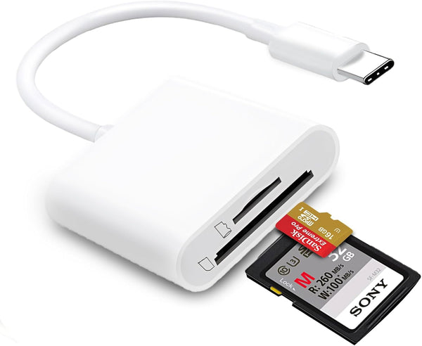 MTIQHS USB C SD Card Reader for iPhone 15/16/17, Dual Card Slots Micro