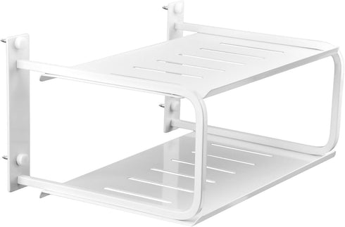Tookie 2 Layers Projector Shelf, Wall Mount Double Floating Shelf Under TV Entertainment