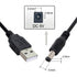 USB Cable 5.5mm/2.1mm 5V DC Barrel Jack Power Cable (Black, 100cm) for VoIP Phone Router, Portable Power Source, Serato