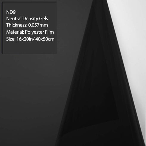 Lighting Neutral Density Gels Filter Sheet Kit - 16x20 inches, ND3, ND6, ND9 for Photo Studio Video Flashlight Led
