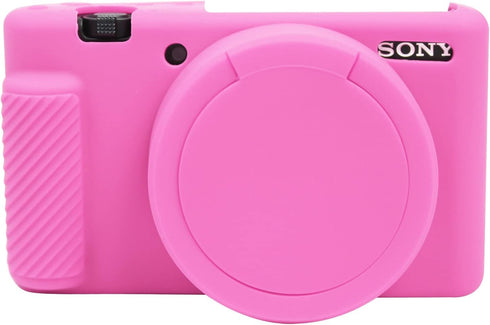 Easy Hood Camera Case for Sony ZV-1 with Removable Lens Cover, Anti-Scratch Slim Fit Silicone - Pink