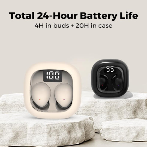 5.3 24 Mini Earbuds for Work and Sleep, Small Bluetooth Headphones, Hours Total Battery Life