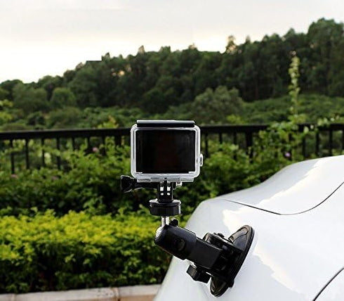 ASOCEA Action Camera Suction Cup Mount for Windshield with Tripod Adapter Compatible with Gopro Hero 11 10 9 8 7 6/AKASO