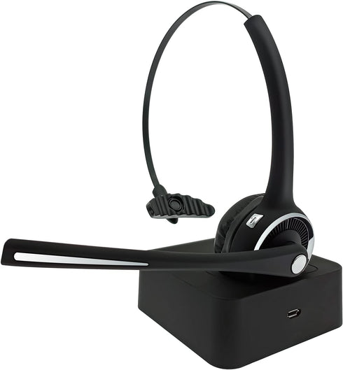 Trucker Bluetooth Headset with Microphone, Noise Cancelling Wireless Headset for Home Office Call Center