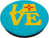 Vintage Retro LOVE NM Design PopSockets Grip and Stand for Phones and Tablets, New Mexico State Zia