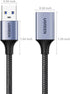 UGREEN 2 Pack USB Extension Cable, 15 FT+ 15 FT USB 3.0 Extender Nylon Braided for Webcam, Camera, Phone and More