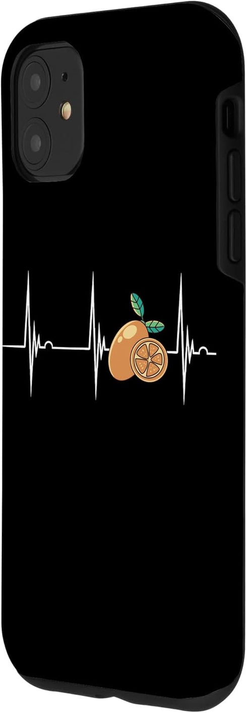 Funny Citrus Fruit Tart Kumquat Lover 11 Heartbeat EKG Pulse Citrus Sweet Orange Lover Kumquat Case for iPhone