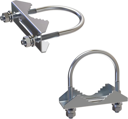 2 PCS Stainless Steel Antenna Mount Clamp U-Bolt Mounting Hardware for Outside Home Antenna