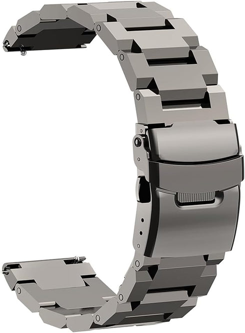 AMAZTIM Compatible Silver Metal Strap, Silicone Replacement Wristbands Sport Strap with Metal Buckle Compatible T2 Smart watch(Black)