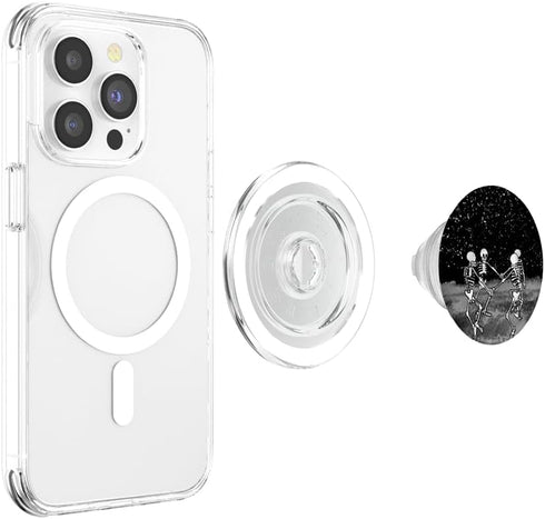 PopSockets PopGrip for MagSafe Skeletons Dancing Night Sky Cool Goth Aesthetic Halloween