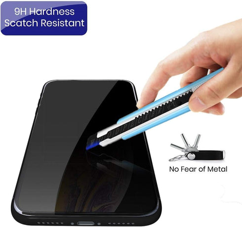 4-Way 360° Privacy Tempered Glass Screen Protector for iPhone 11/XR, 9H Scratch Resistant, Anti-Spy, 2 Pack.