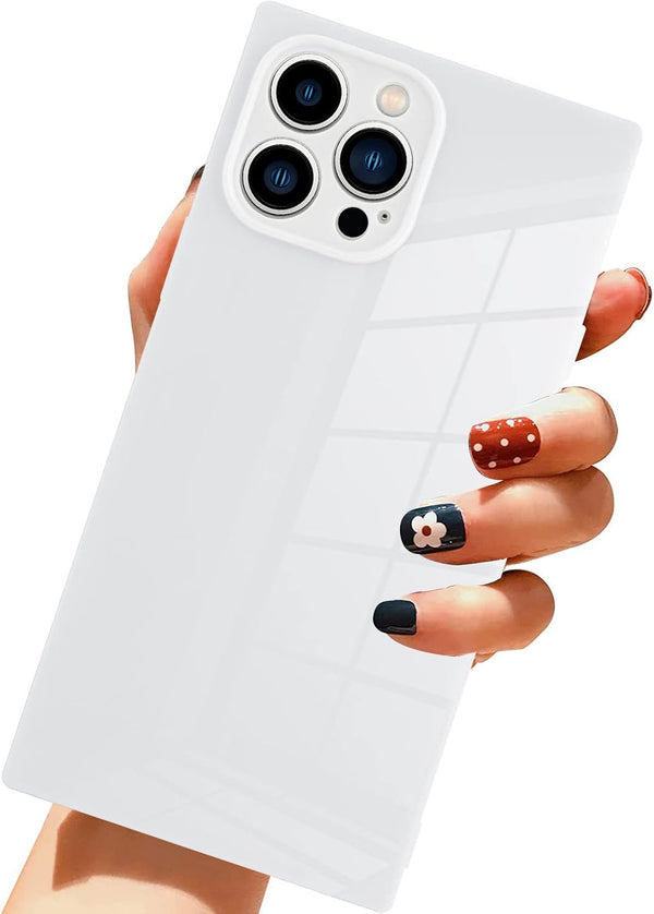 LSL White Soft TPU Bumper Case for iPhone 13 Pro Max, Anti-drop Anti-scratch Shock Absorption Slim Cover 6.7 Inch