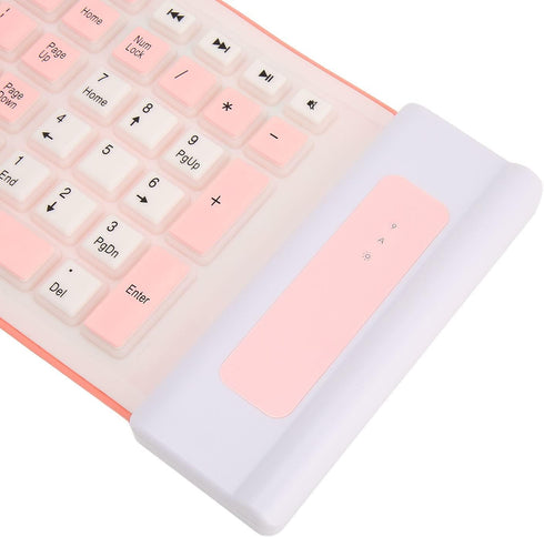 Silicone Keyboard, Foldable Waterproof Rollup Keyboard for PC Laptop Notebook, 103 Keys, Mute Typing, Lightweight
