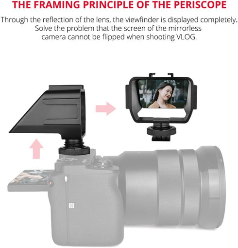 3 A6500/6300 XT2/3/20/30 Plastic Camera Selfie Vlog Flip Up Mirror Screen Cold Shoe Mounts Compatible with Sony