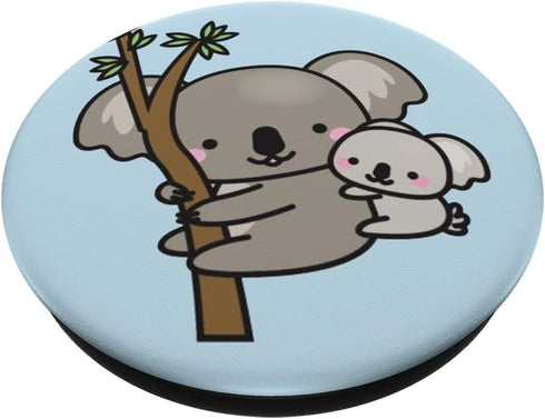 Cute Koala Pair Cartoon PopSockets PopGrip: Swappable Grip for Phones & Tablets PopSockets Standard PopGrip