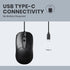 Perixx PERIMICE-209C USB Type C Wired Optical Mouse - 5.9 Ft Cable - 1000 DPI - Black