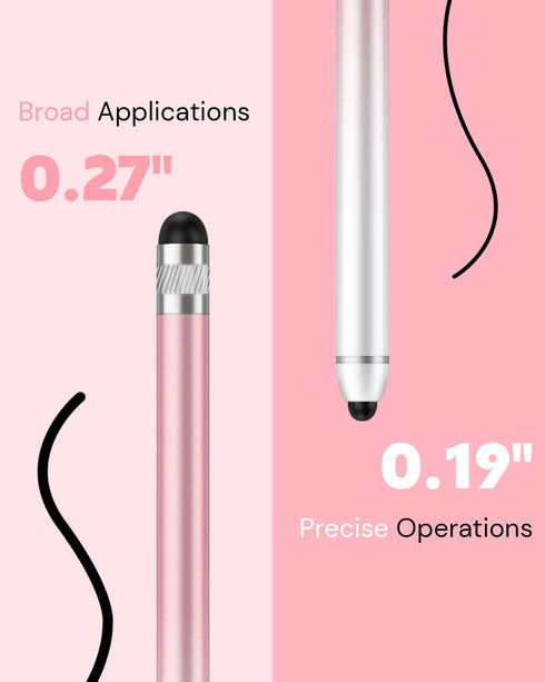 Stylus Pen for Touchscreen, Dual-end High Sensitivity Capacitive Stylus Pen for iPhone/iPad/Android, 2 Pack