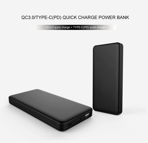 SunJack 10000mAh Power Bank, Portable and Compact Battery Charger, Fast Charging 18W USB-A and USB-C Power Delivery for