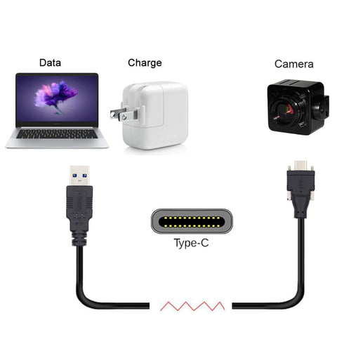 xiwai USB C USB 3.1 Type-C Dual Locking Connector to USB3.0 Data Transfer Cable with Panel Mount Screw