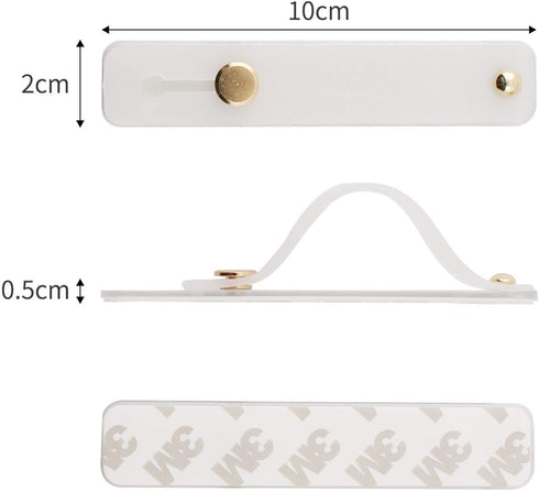 Removable and Reusable Cell Phone Grip Strap, Yetaida Telescopic Finger Kickstand Universal Silicone Holder (White)