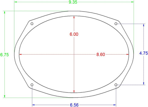 6x9 Speaker Spacers Depth Extender Rings - 1/4" Thick - SSK69 - Stackable for Framing Fiberglass Enclosures