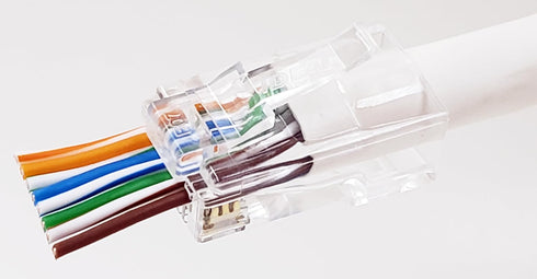 IDEAL Electrical 85-385 Unshielded Feed-Thru Modular Plug, Cable Connector for CAT6A/6 Unshielded Cables