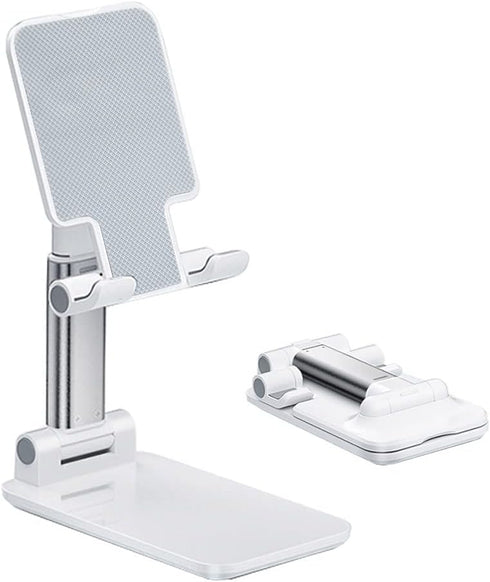 Cell Phone Stand, Adjustable Height Angle Holder with Silicon Pad for Desk, Fully Foldable Mobile Phone Holder