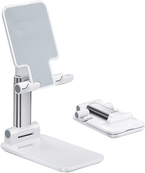 Cell Phone Stand, Adjustable Height Angle Holder with Silicon Pad for Desk, Fully Foldable Mobile Phone Holder