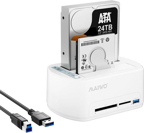 MAIWO SATA to USB 3.0 Dual-Bay Hard Drive Docking Station with Offline Clone