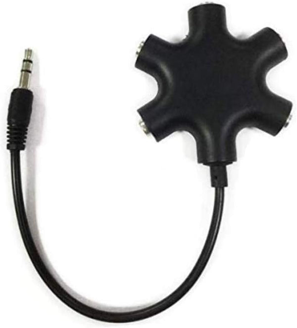 Headphone Splitter - 5 Ports for 3.5mm Devices, 3.5mm Audio Stereo Splitter Cable for Earphone and Headset