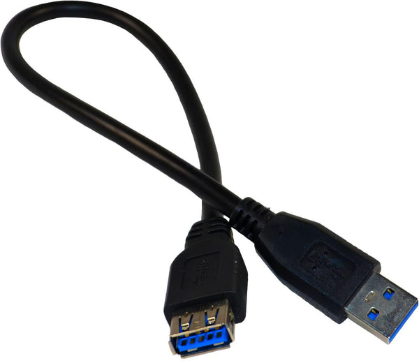 HQRP 1ft USB 3.0 Extension Cable SuperSpeed Type A Male to Female