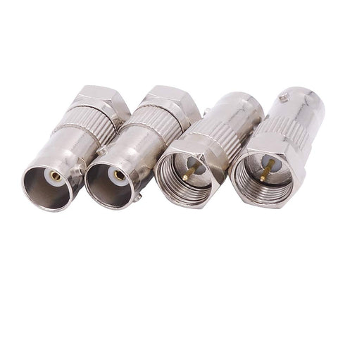 Fancasee 4-Pack F Type Male to BNC Female Adapter, 75 Ohm Coaxial Connector for CCTV Security Camera