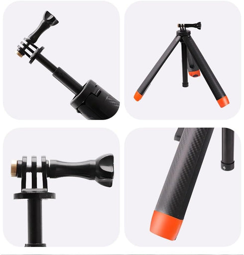 MOPFOL 4 1 9.25-22.44in 1/4" in Waterproof Selfie Stick Tripod Extendable for Action Cameras, Floating Grip with Screw