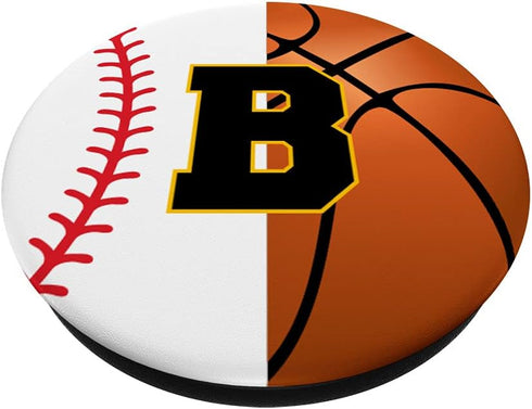 Baseball Basketball Player Favorite Initial Letter B PopSockets Swappable PopGrip
