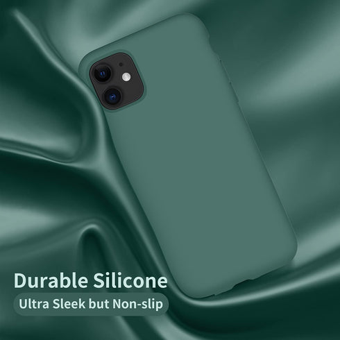 Cordking iPhone 11 Case: Silicone Ultra Slim Shockproof with Soft Anti-Scratch Microfiber Lining - 6.1 inch Midnight