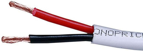 Monoprice 102823 100ft 16 Gauge AWG CL2 Rated 2 Conductor Speaker Wire, White PVC Jacket, 99.9% Copper