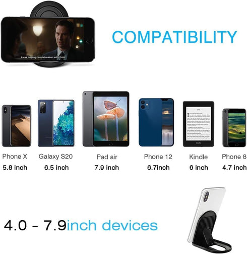 Cell Phone Stand for Desk, 6 Pack Black Portable Foldable Desktop Holder, Adjustable Universal Multi-Angle Cradle