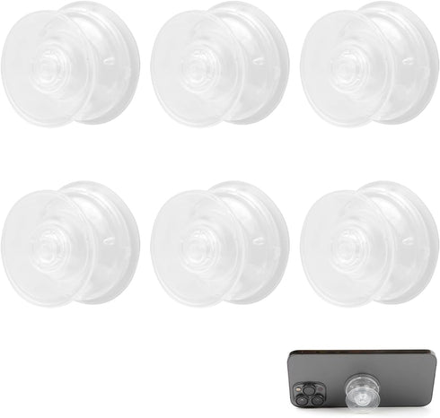 OMASUNB 6PC Clear Phone Grip Set, Sticky Phone Holder with Removable Design, Mini