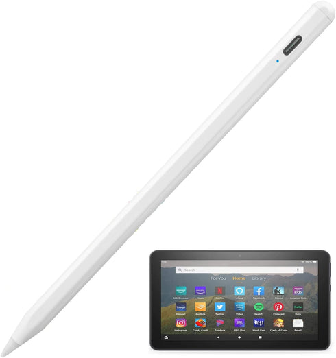 Active Stylus Pen for Amazon Kindle Fire HD 8 Plus, Precise Drawing Pencil, White
