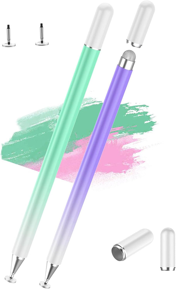 Stylus Pens for Touch Screens (2 Pcs), High Precision Magnetic Disc Universal Stylus Pen for iPad, Compatible with