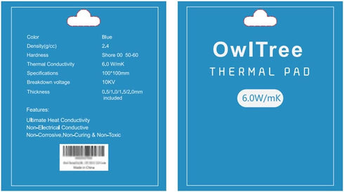 4 Pack Thermal Pad, 100x100mm, 0.5mm 1mm 1.5mm 2mm, Heat Resistant Silicone Thermal Pads for Laptop