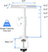 suptek Clamp-on Speaker Stand Desk Mount Set, Height Adjustable, Tilt, Swivel, 2 Pack, Universal Audio Holders, White
