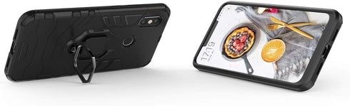 Compatible with Xiaomi Mi 8 Case, Metal Ring Grip Kickstand, Shockproof Hard Bumper, Dual Layer Rugged Cover for Xiaomi