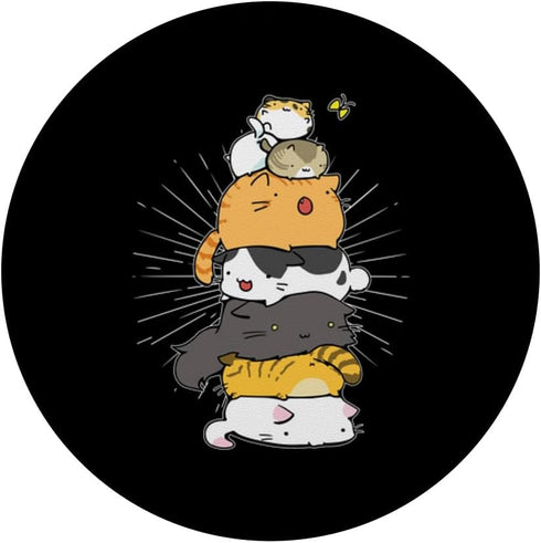 Cats Meowtain Pile Cat Anime Kawaii Kitten Lover Funny Gift PopSockets Standard PopGrip