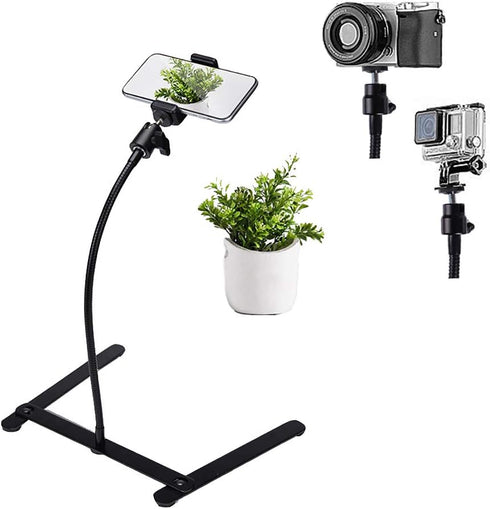 Photo Copy Pico Projector Stand, Overhead Tripod Video Stand, Phone Mount, Flexible Tabletop Stand for Live Streaming,