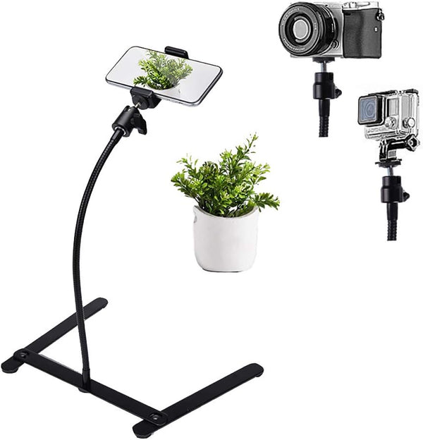 Photo Copy Pico Projector Stand, Overhead Tripod Video Stand, Phone Mount, Flexible Tabletop Stand for Live Streaming,